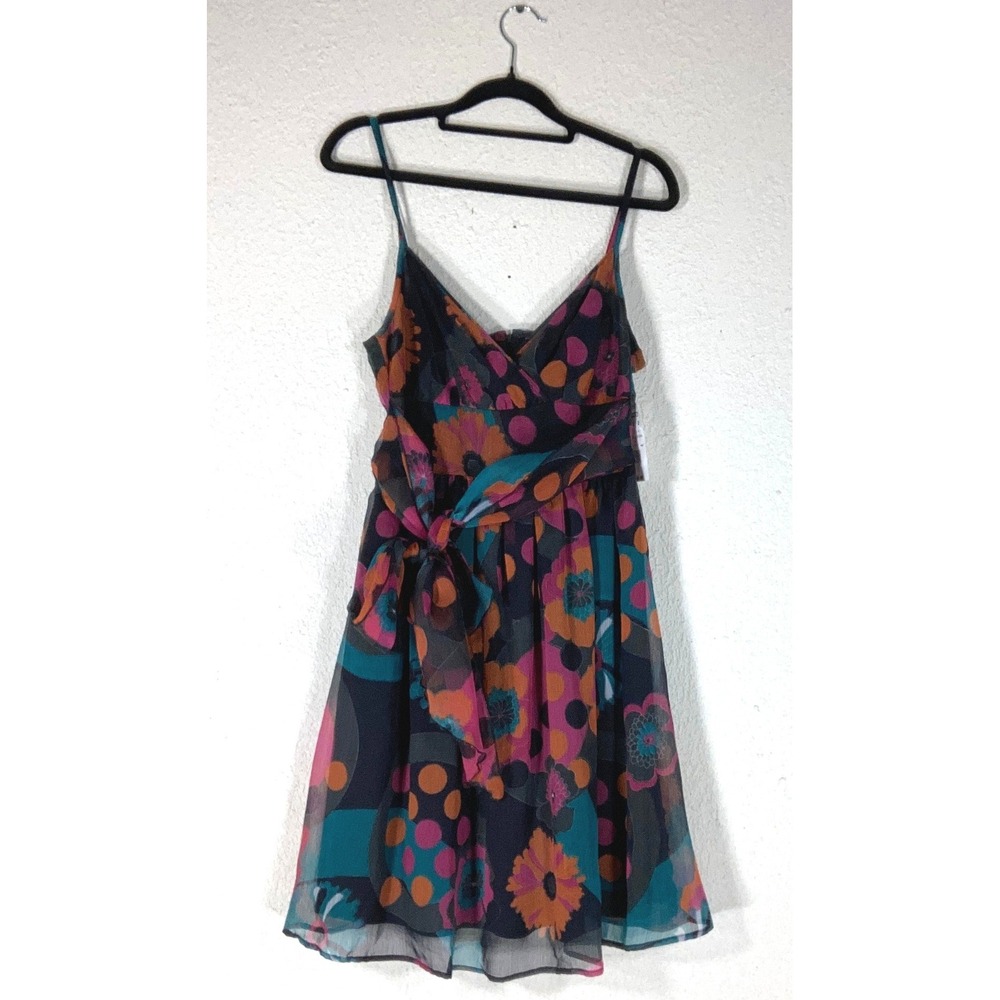 Fire Los Angeles Multicolor Floral Dress - S - Spaghetti Strap Boho Retro Fun